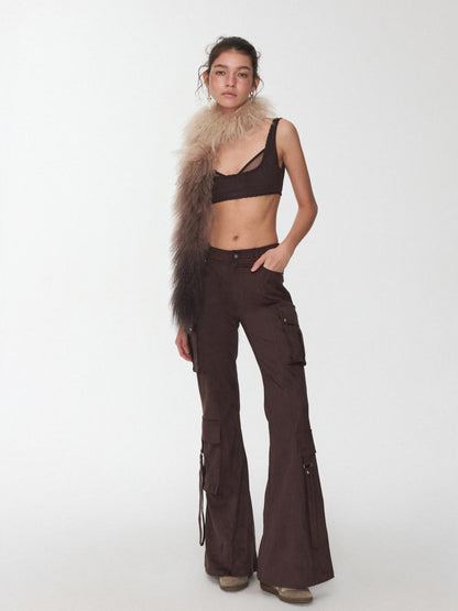 1JINN STUDIO Suede Mesh Faux Two Piece Lace Up Wireless Women&