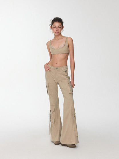 1JINN STUDIO Suede Mesh Faux Two Piece Lace Up Wireless Women&