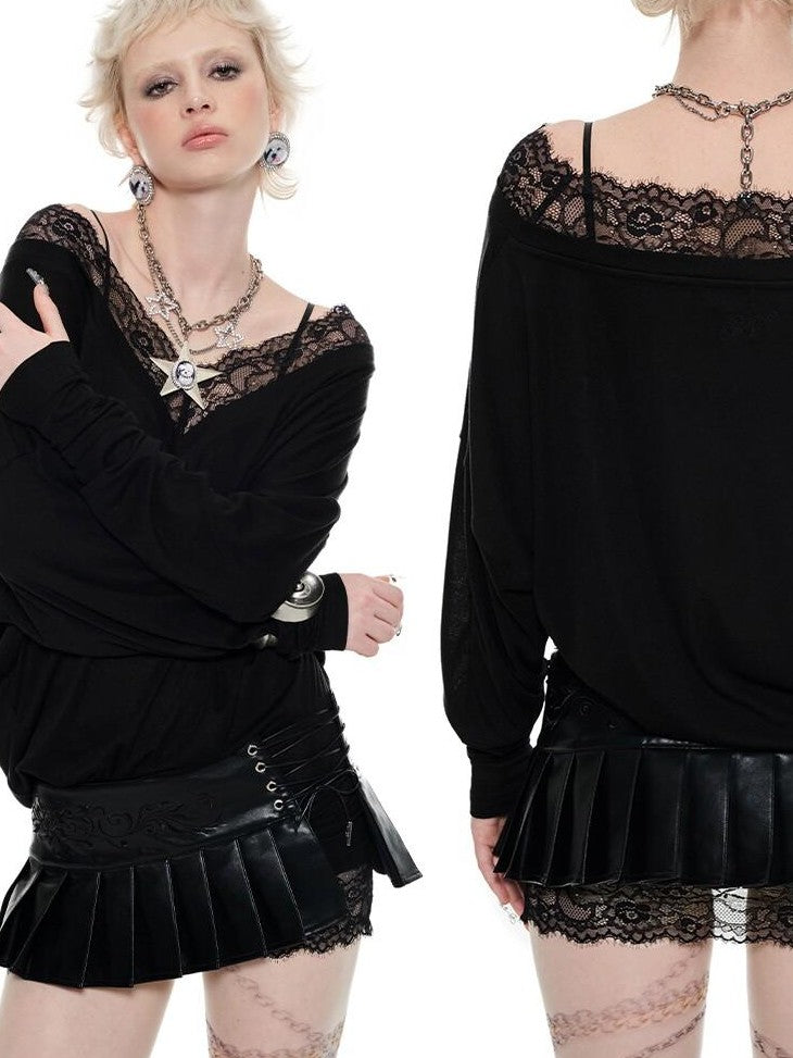 1JINN STUDIO V-neck Mock Layered French Loose Mid Length Women&
