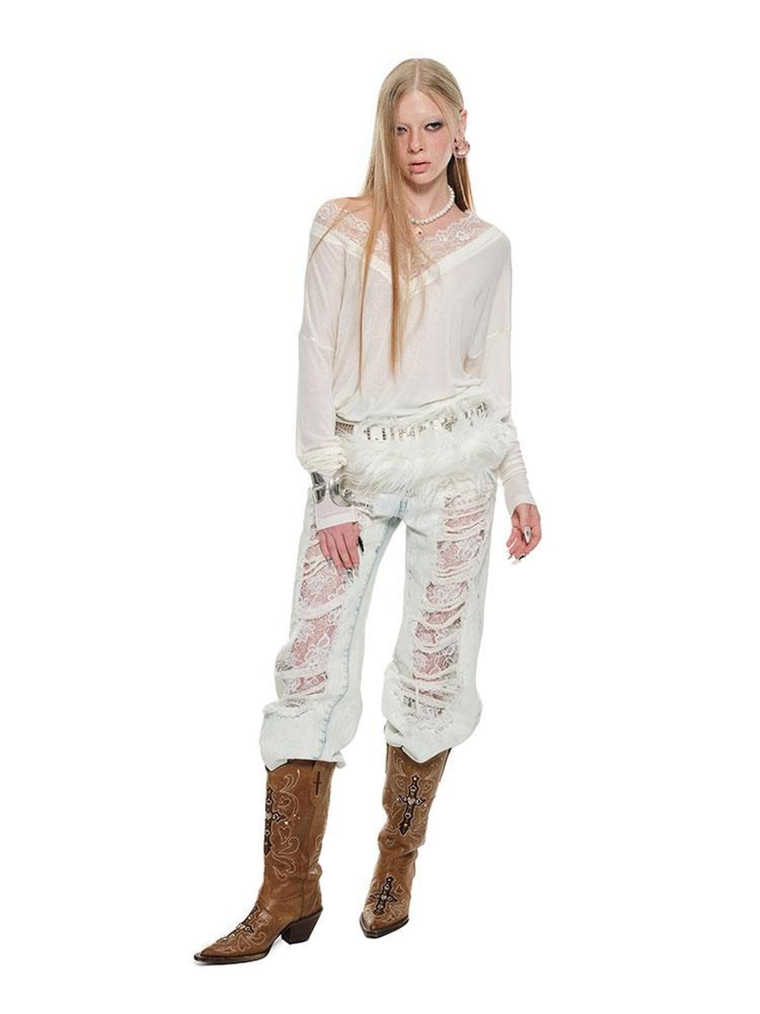 1JINN STUDIO V-neck Mock Layered French Loose Mid Length Women&