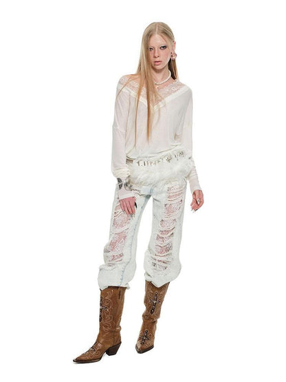 1JINN STUDIO V-neck Mock Layered French Loose Mid Length Women&