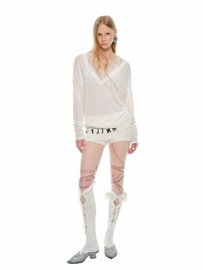 1JINN STUDIO V-neck Mock Layered French Loose Mid Length Women&