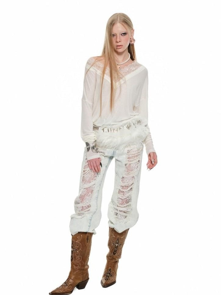 1JINN STUDIO V-neck Mock Layered French Loose Mid Length Women&