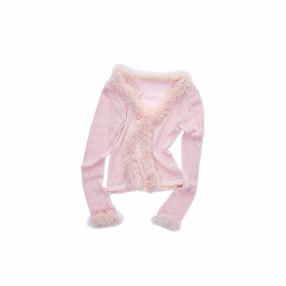 1JINN_STUDIO_V-neck_Sequin_Fuzzy_Spliced_Slim_Fit_Women&