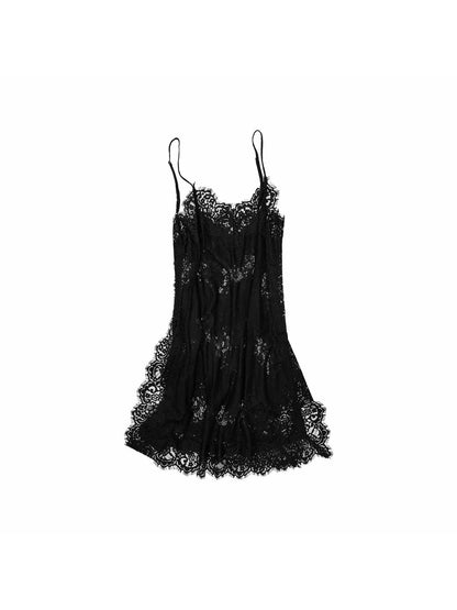 1JINN STUDIO V-neck Sheer Lace Straight Layerable Women&