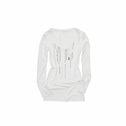 1JINN_STUDIO_V-neck_Studded_Rhinestone_Slim_Fit_Lyocell_Women&