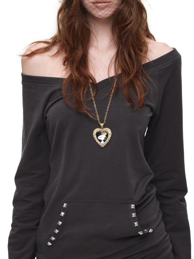1JINN STUDIO V-neck Studded Solid Color Slim Fit Knit Women&