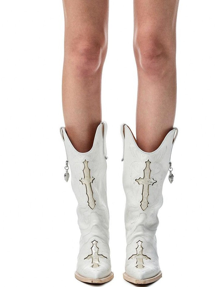 1JINN STUDIO V Cut Embroidered Pointed Toe Women&