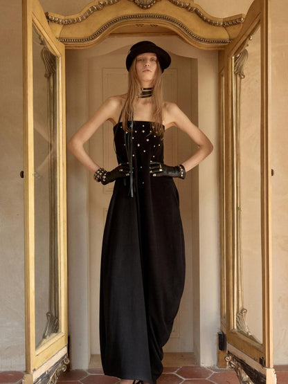 1JINN STUDIO Vintage 3d Studded Ruched Draped Women&