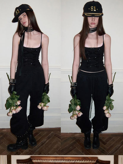 1JINN STUDIO Vintage Bone Sequin Embroidery Stand Collar Cropped Women&