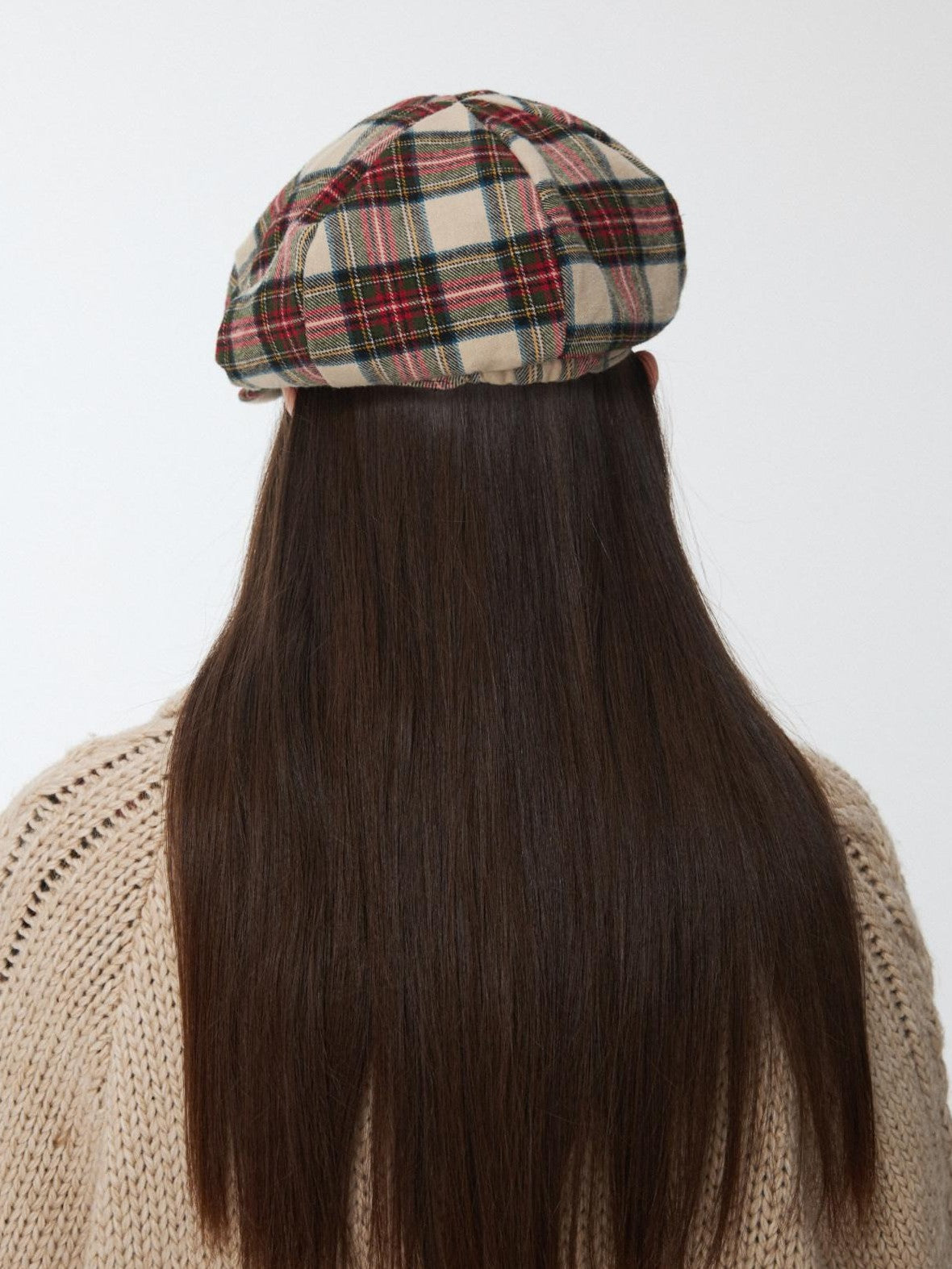 1JINN STUDIO Vintage British Two Tone Check Newsboy Inspired Women&