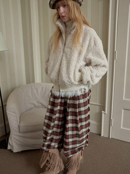 1JINN STUDIO Vintage British Two Tone Check Newsboy Inspired Women&