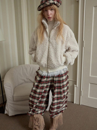 1JINN STUDIO Vintage British Two Tone Check Newsboy Inspired Women&