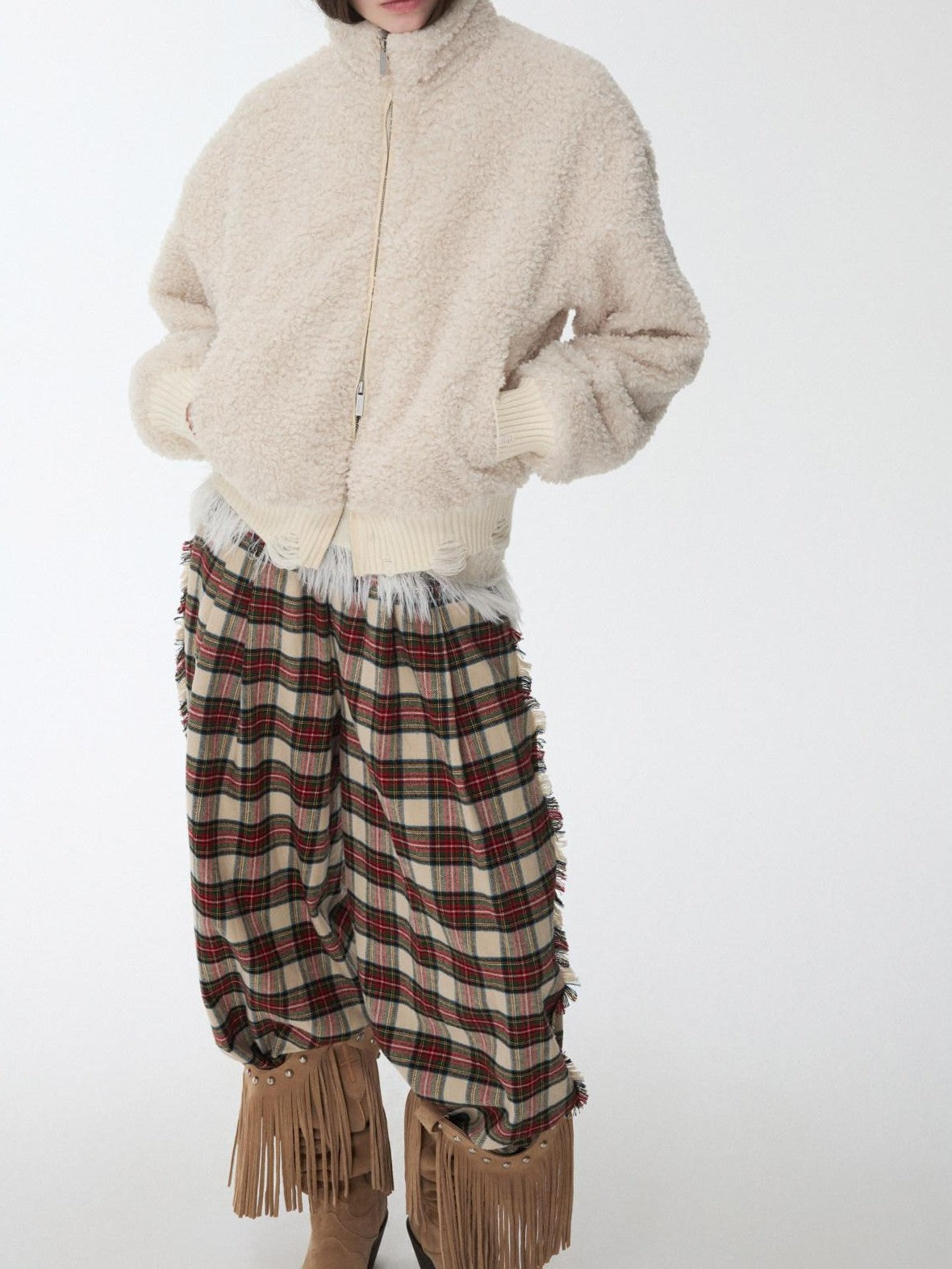 1JINN STUDIO Vintage British Two Tone Check Newsboy Inspired Women&