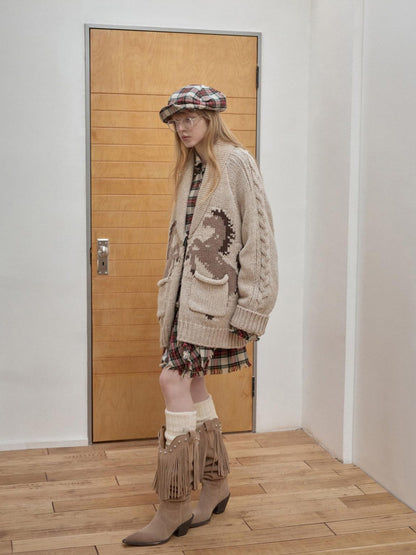 1JINN STUDIO Vintage British Two Tone Check Newsboy Inspired Women&