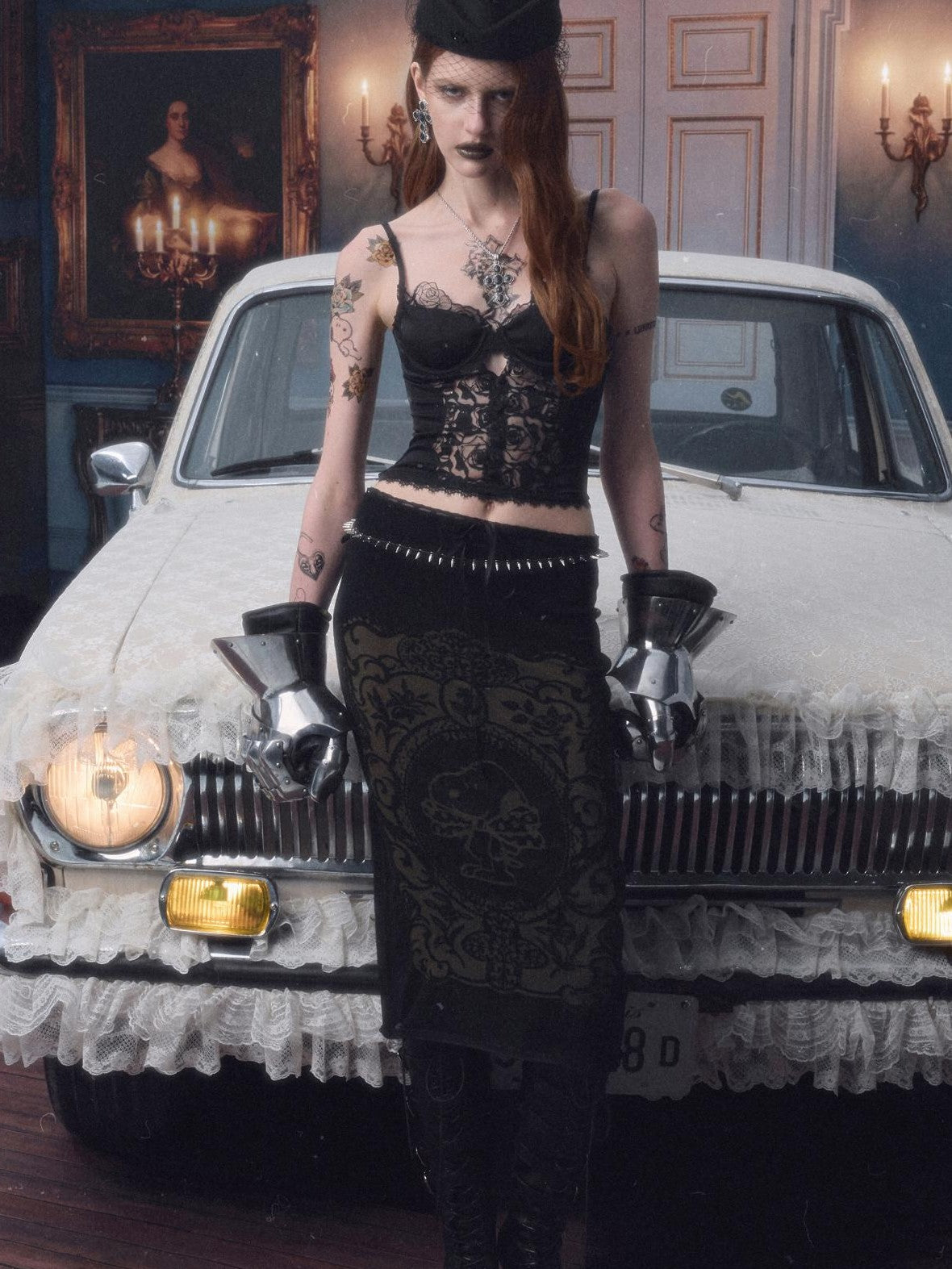 1JINN STUDIO Vintage Burnout Sheer Straight Knit Women&