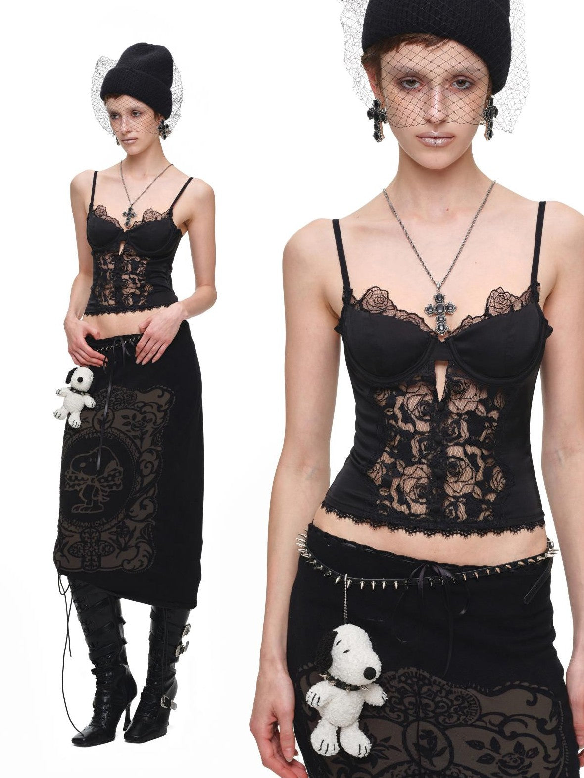 1JINN STUDIO Vintage Burnout Sheer Straight Knit Women&