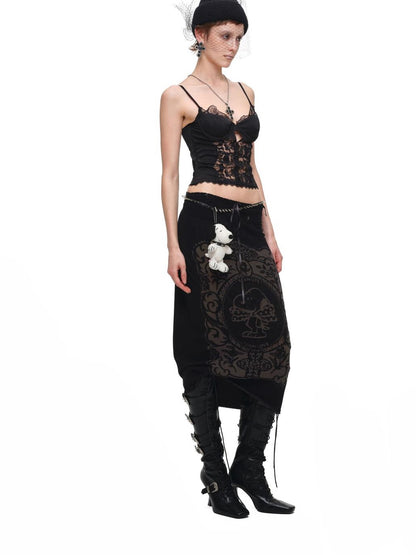 1JINN STUDIO Vintage Burnout Sheer Straight Knit Women&