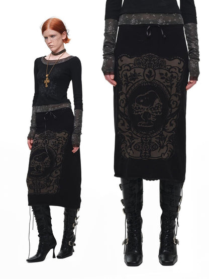 1JINN STUDIO Vintage Burnout Sheer Straight Knit Women&