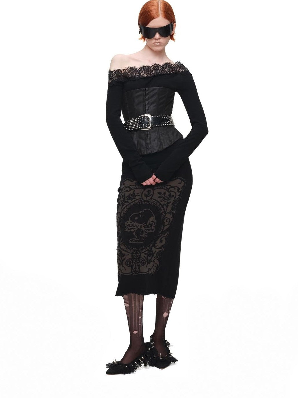 1JINN STUDIO Vintage Burnout Sheer Straight Knit Women&