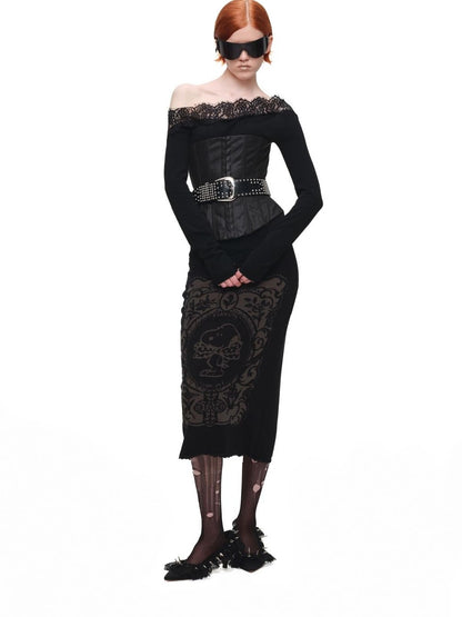 1JINN STUDIO Vintage Burnout Sheer Straight Knit Women&