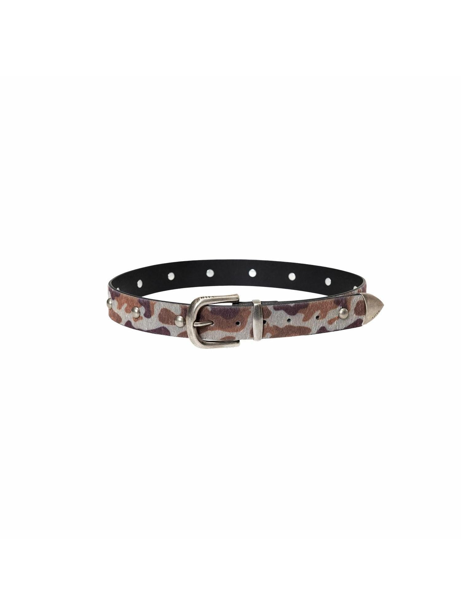 1JINN STUDIO Vintage Camouflage Studded Metal Buckle Women&