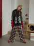 1JINN STUDIO Vintage Cat Print Distressed Cutout Women&