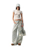 1JINN STUDIO Vintage Distressed Washed Mud Dye Low Rise Women&
