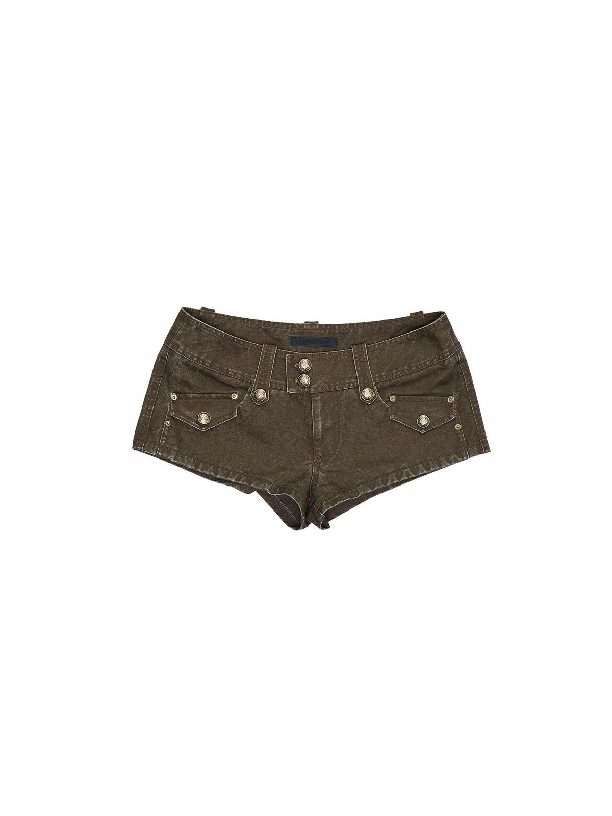 1JINN STUDIO Vintage Distressed Workwear Low Waist Slim Women&