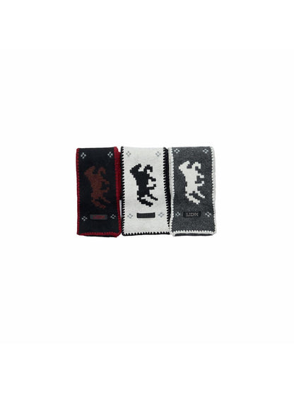 1JINN STUDIO Vintage Fair Isle Pony Jacquard Knitted Women&