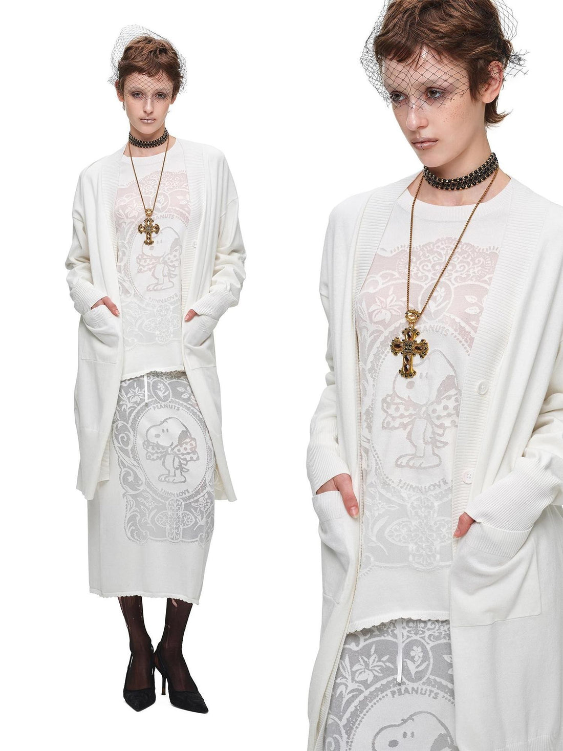 1JINN STUDIO Vintage Frame Burnout Sheer Relaxed Women&