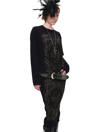 1JINN STUDIO Vintage Framed Burnout Semi Sheer Women&