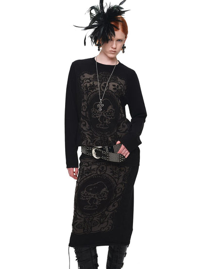1JINN STUDIO Vintage Framed Burnout Semi Sheer Women&