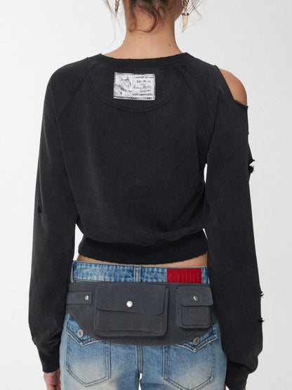 1JINN STUDIO Vintage Metal Buckle Multi Pocket Workwear Wide Belt Women&