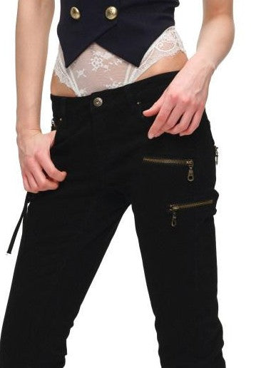 1JINN STUDIO Vintage Nautical Napoleon Collar Slimming Fitted Women&