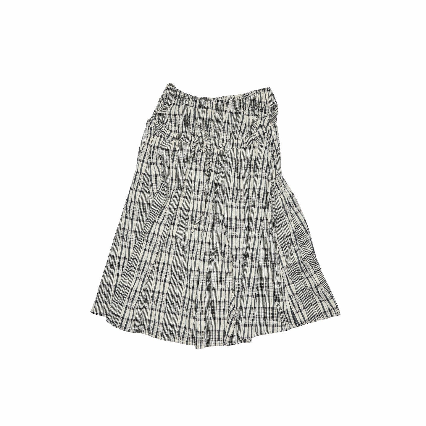 1JINN_STUDIO_Vintage_Plaid_Hooded_Tie_Shirt_Drawstring_Skirt_Women&