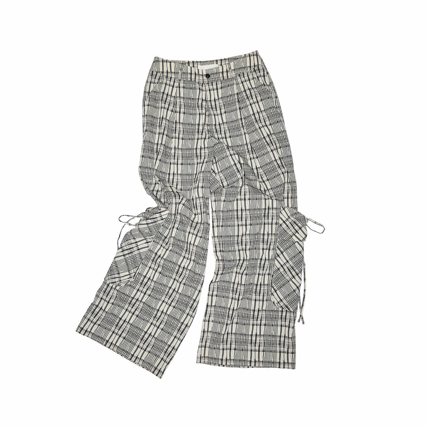 1JINN_STUDIO_Vintage_Plaid_Hooded_Tie_Shirt_Drawstring_Skirt_Women&