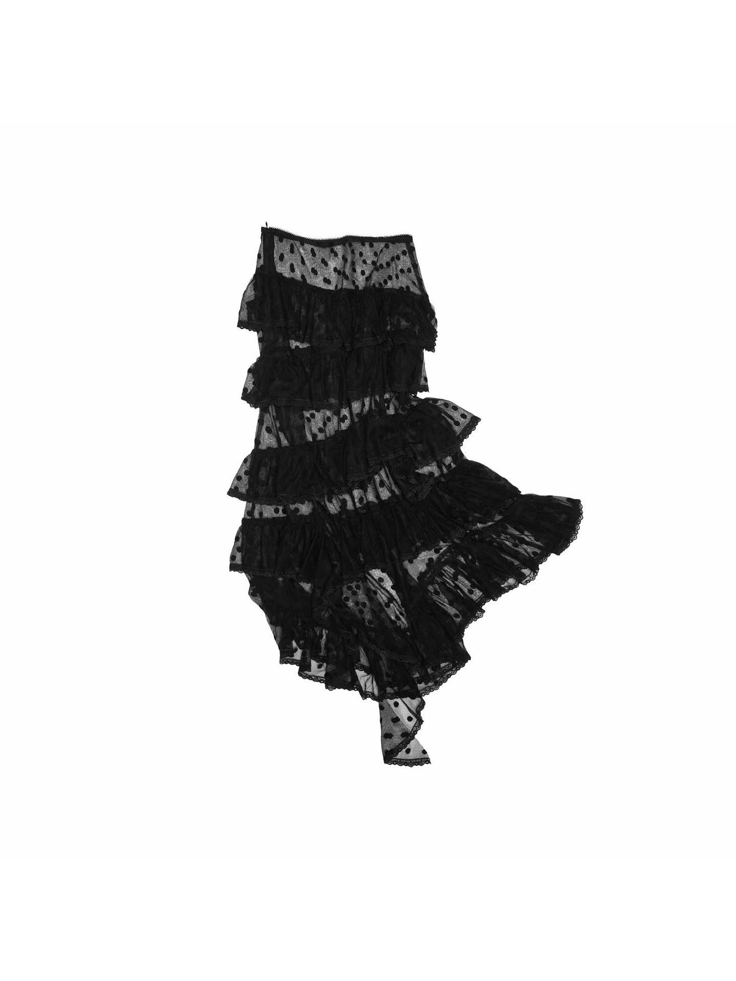 1JINN STUDIO Vintage Polka Dot Asymmetrical Puffy Cake Women&