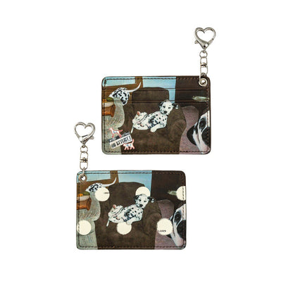 1JINN_STUDIO_Vintage_Polka_Dot_Cat_And_Dog_Love_Print_Double_Card_Slot_Women&