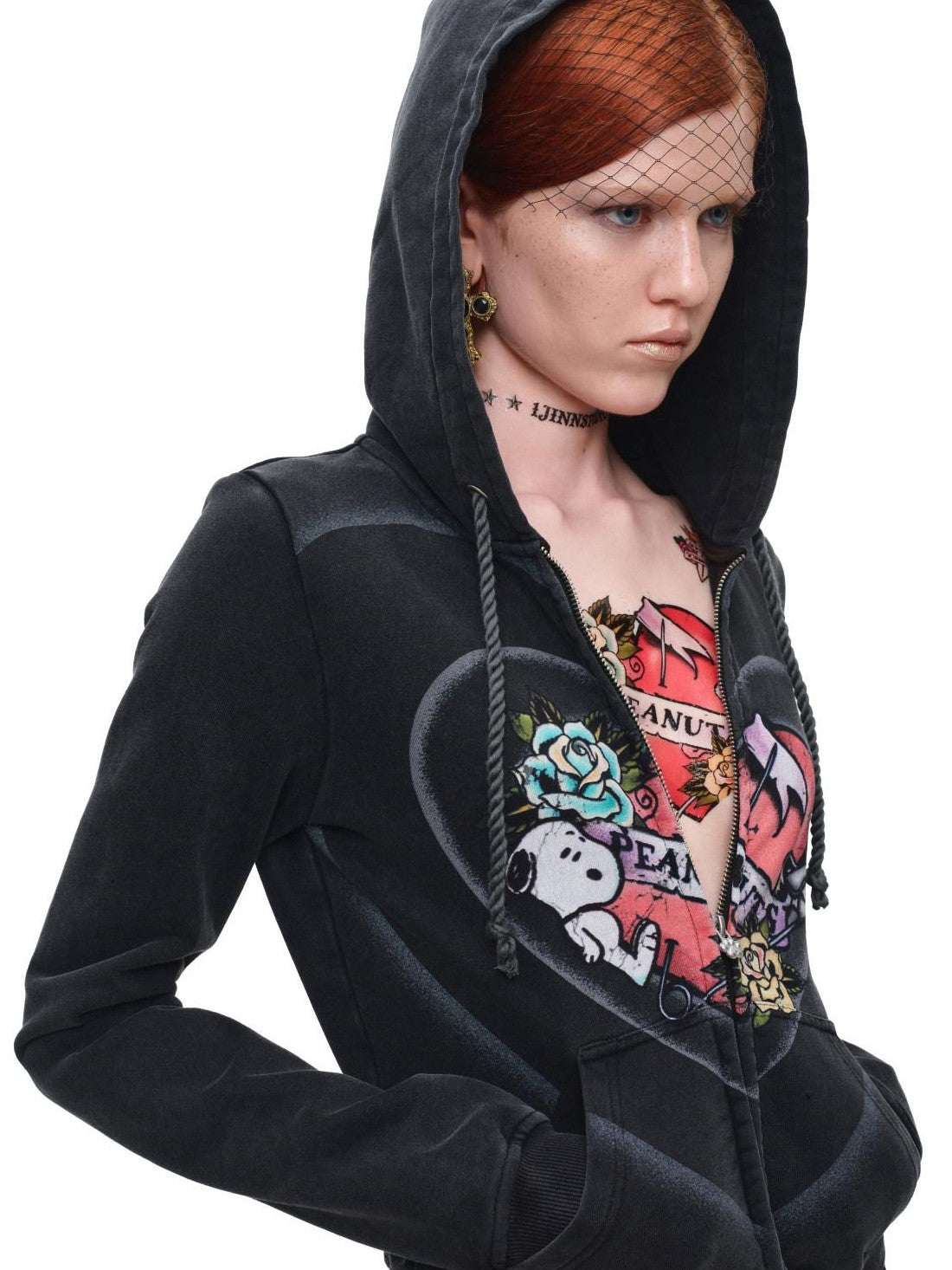 1JINN STUDIO Vintage Retro Washed Allover Graphic Print Women&