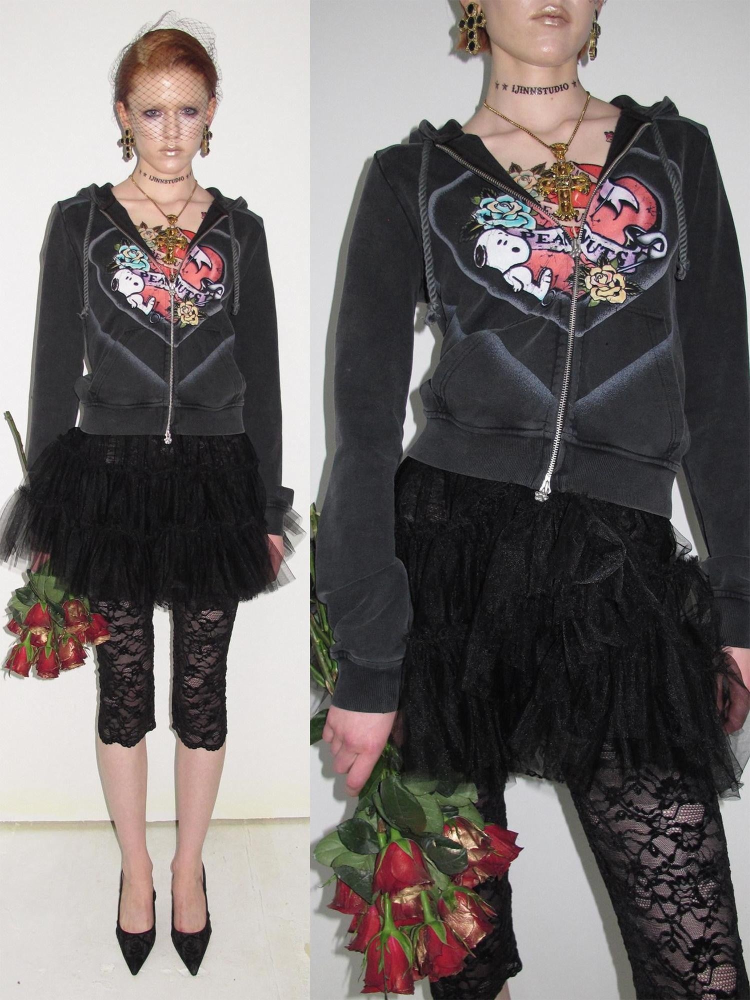 1JINN STUDIO Vintage Retro Washed Allover Graphic Print Women&