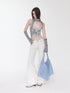 1JINN STUDIO Vintage Solid 3d Whisker Studded Low Waist Side Slit Women&