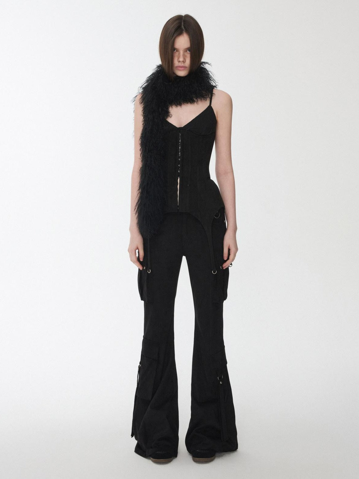 1JINN STUDIO Vintage Studded Multi Pocket Cargo Tie Slim Women&