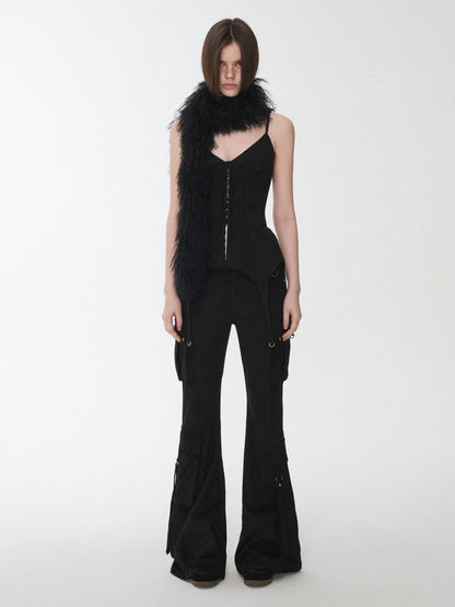 1JINN STUDIO Vintage Studded Multi Pocket Cargo Tie Slim Women&