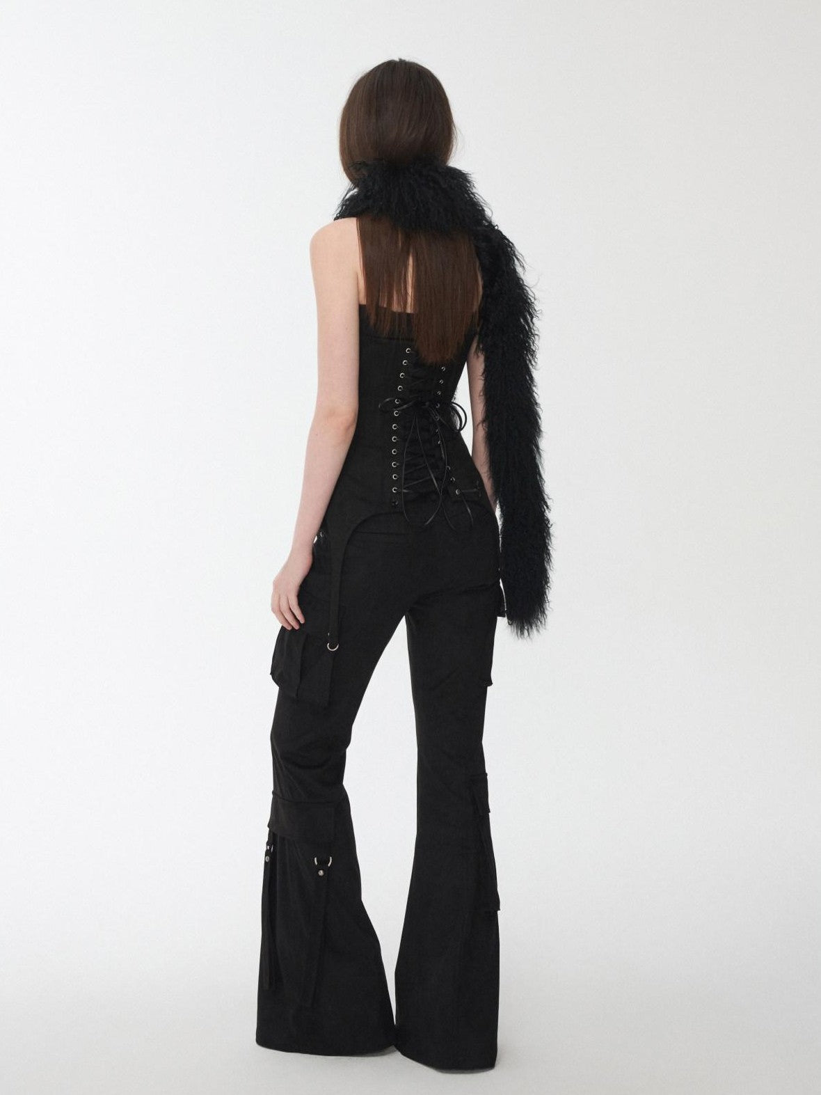 1JINN STUDIO Vintage Studded Multi Pocket Cargo Tie Slim Women&