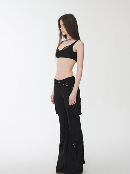 1JINN STUDIO Vintage Studded Multi Pocket Cargo Tie Slim Women&