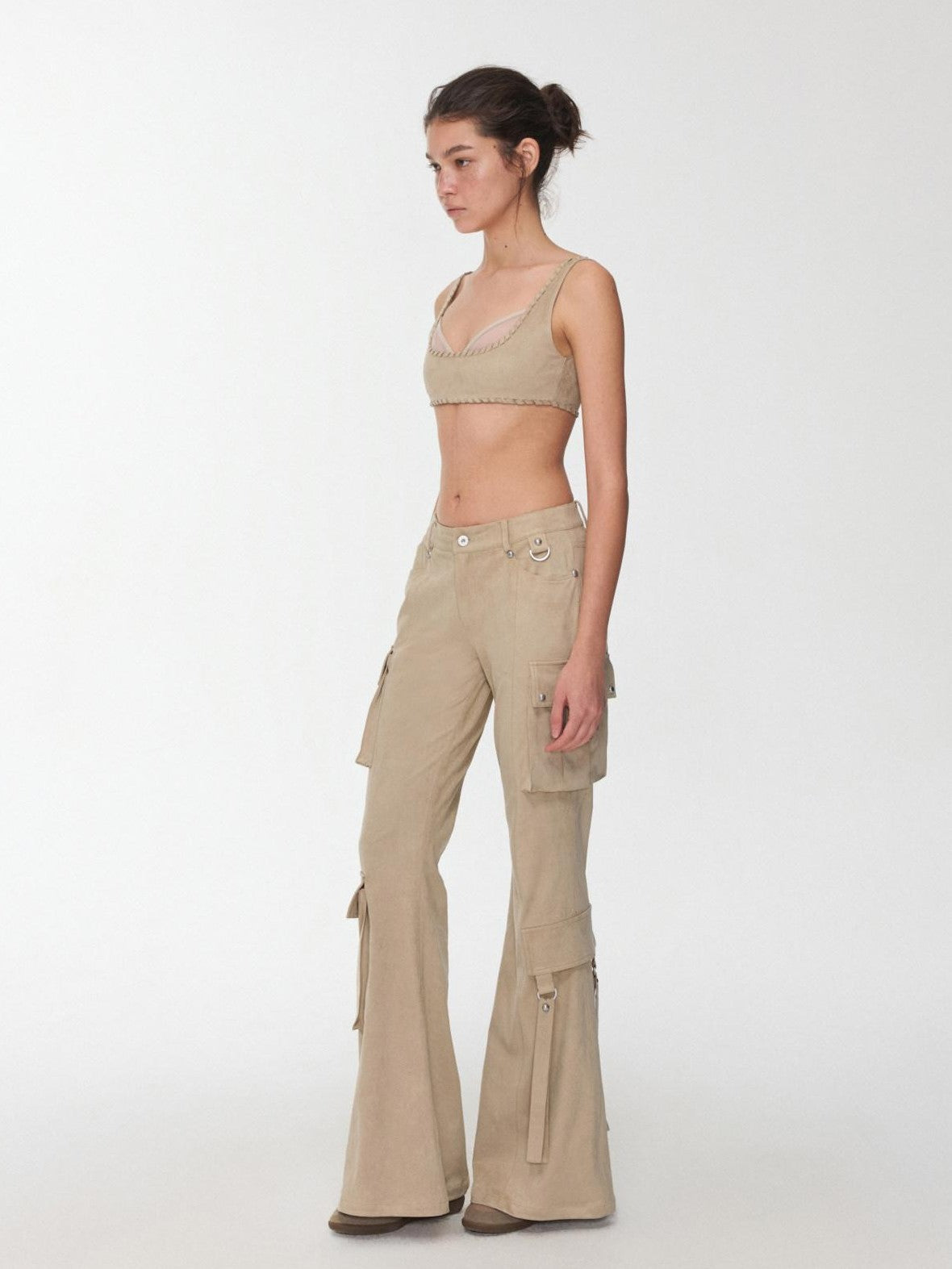 1JINN STUDIO Vintage Studded Multi Pocket Cargo Tie Slim Women&