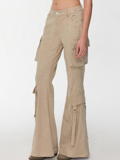 1JINN STUDIO Vintage Studded Multi Pocket Cargo Tie Slim Women&