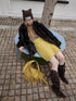 1JINN STUDIO Vintage Suede Studded High Waist Drawstring Women&