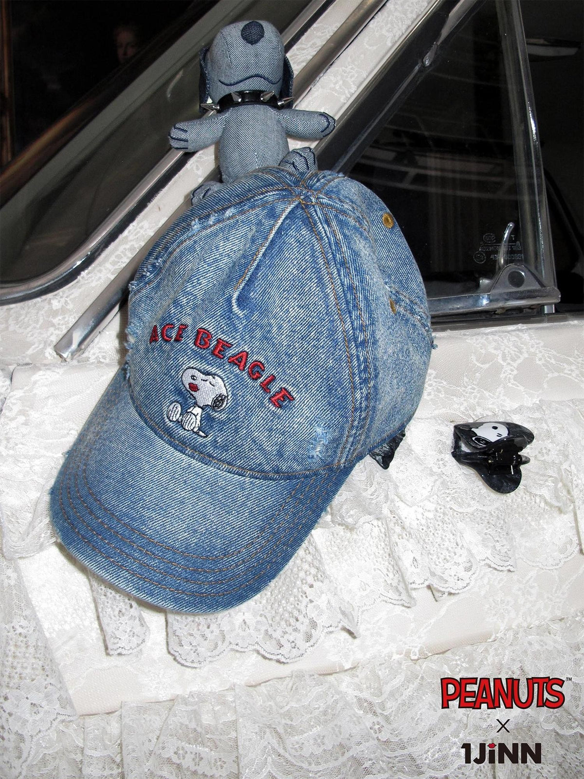 1JINN STUDIO Vintage Washed Distressed Patched Embroidered Denim Women&